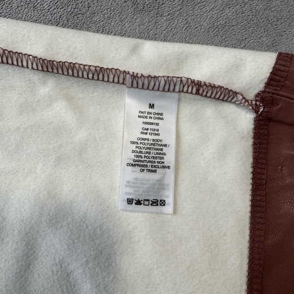 Dynamite Vegan Leather Mini Skirt, Brown, Size M - Picture 10 of 11